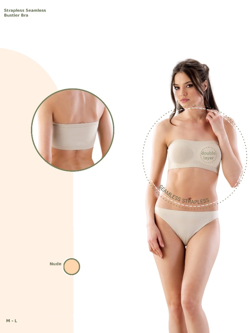 Strapless Seamless Bustier Bra / Bustier sans bretelles, sans couture - EU